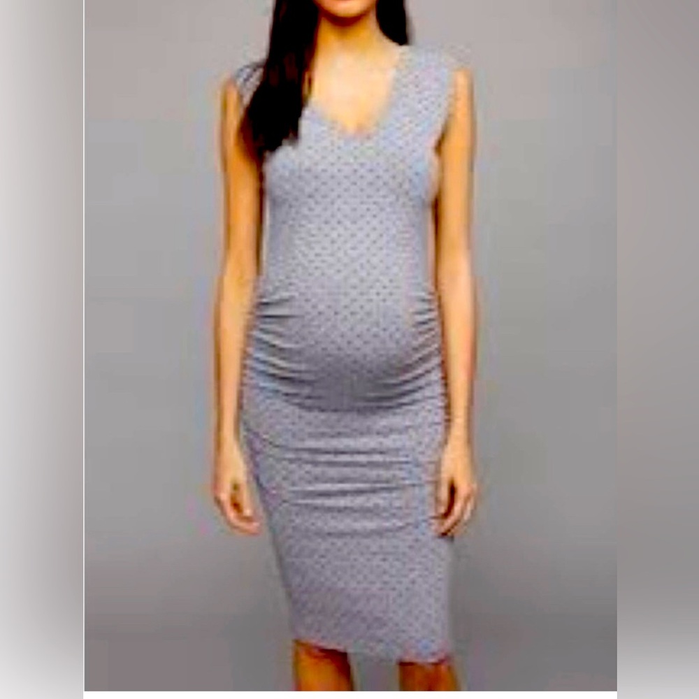 Monrow Grey tank polka dot dress Large